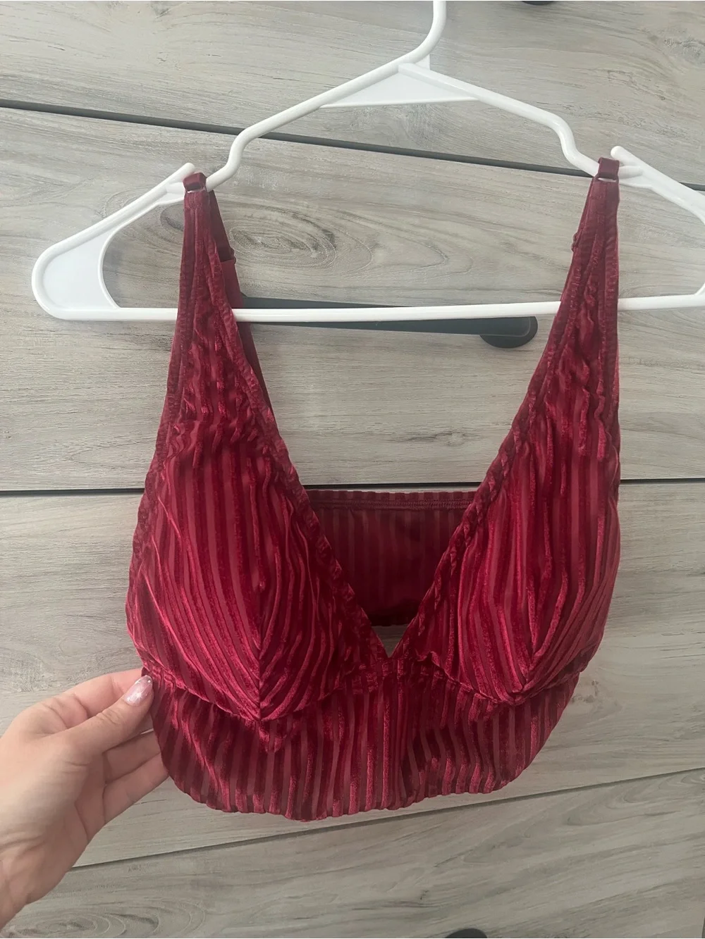 PINK Victoria's Secret Burgundy Textured Bralette